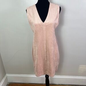 BCBGMAXAZRIA Sleeveless Dress - Blush Pink, V Neck, Fitted Mini Dress, Size M